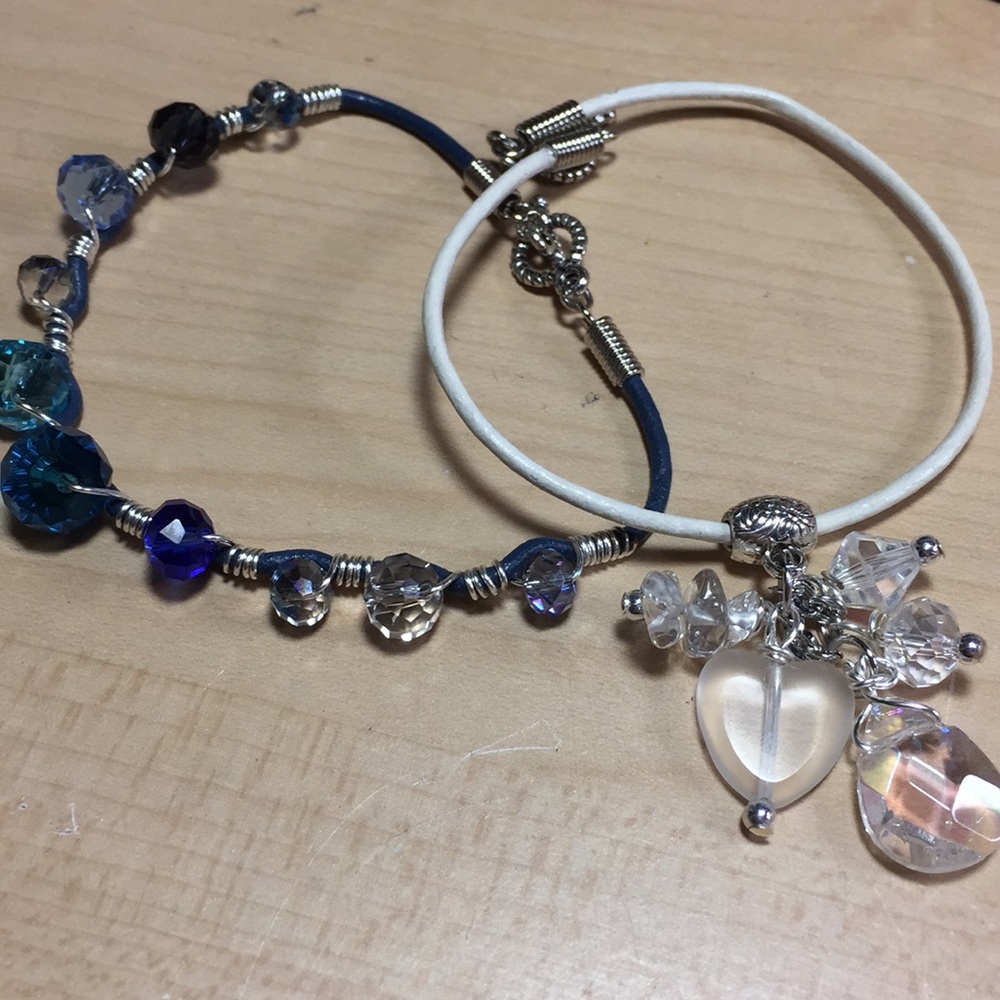 For ruby_crash.  2 bracelets blue and white